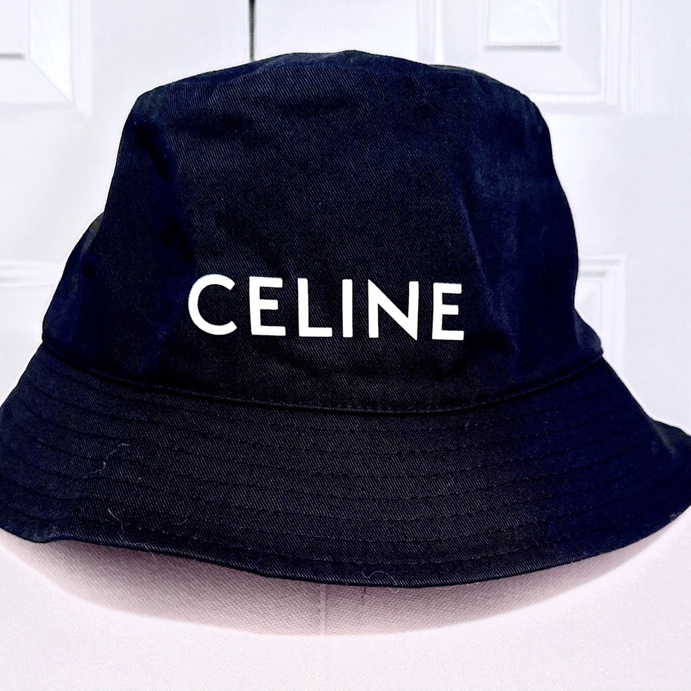 Celine Black Bucket Hat. Size large. Preloved in like new condition